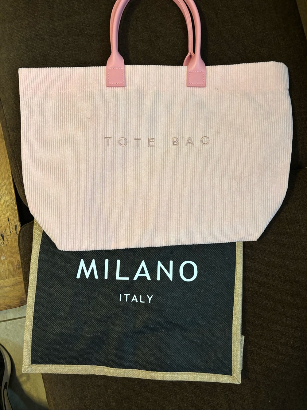 Milano & Pink Corduroy Tote Bag - Stylish Everyday Carry